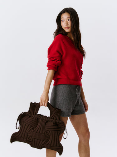 Pleatsmama Big Bow Bag Deep Brown