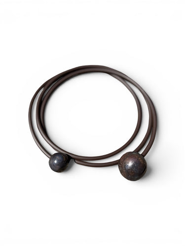Cautero Cautero Double Sphere Necklace Brown | Loft 33