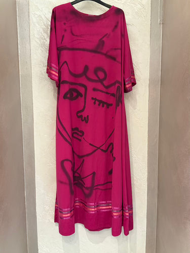 Simon Cracker Dress Maxi Fuxia