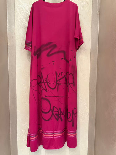 Simon Cracker Dress Maxi Fuxia