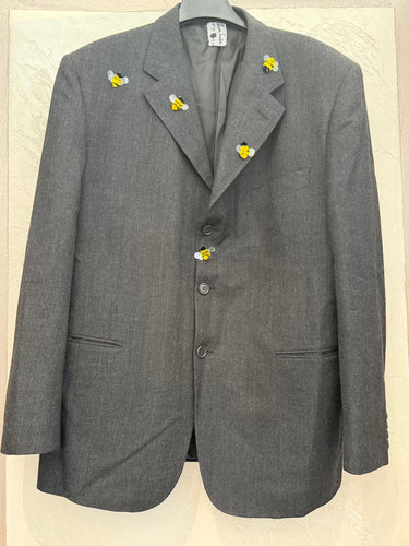 Simon Cracker Blazer Light Grey Bees