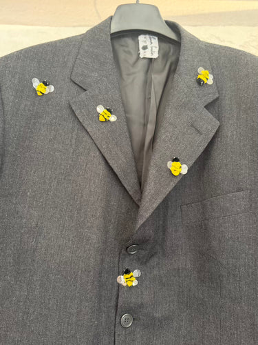 Simon Cracker Blazer Light Grey Bees