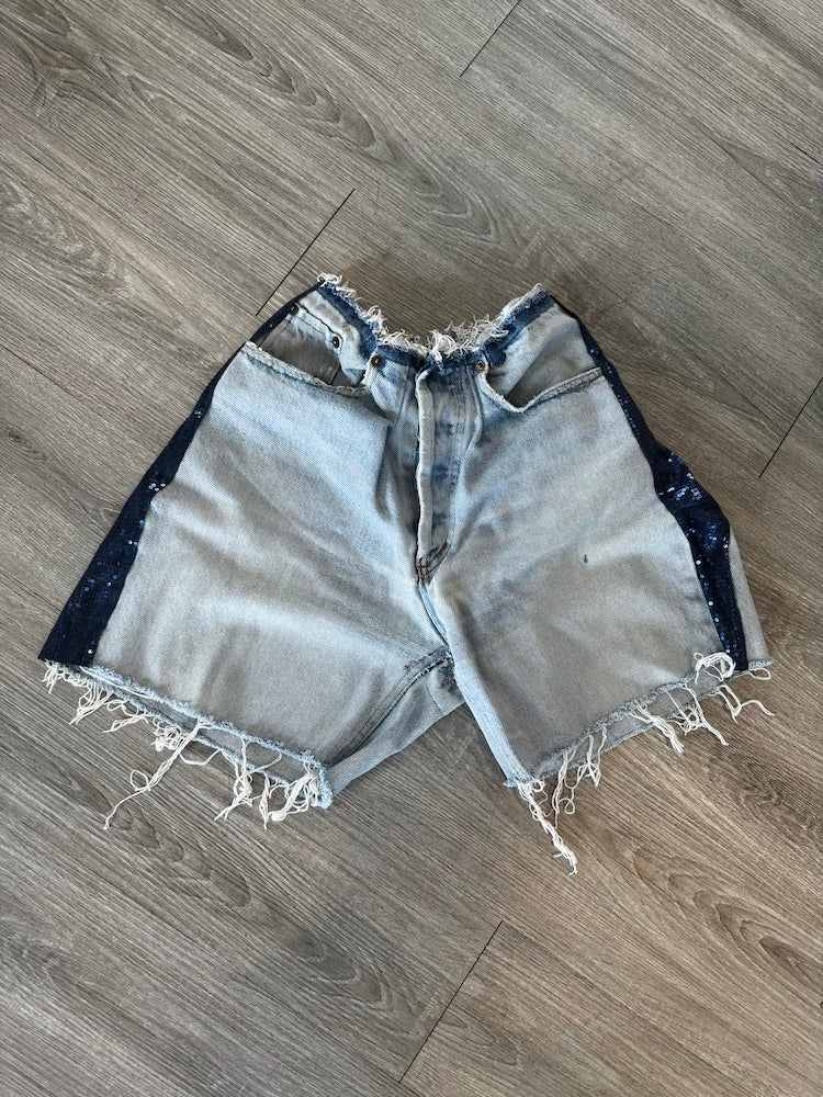 YI Reworked Denim Short Pailettes YI Loft 33