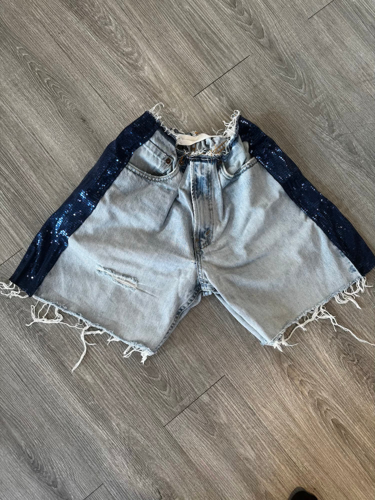 YI Reworked Denim Short Pailettes YI Loft 33