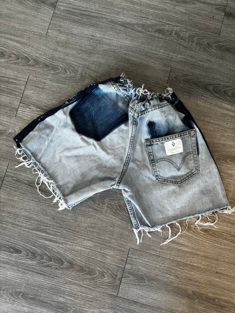 YI Reworked Denim Short Pailettes YI Loft 33