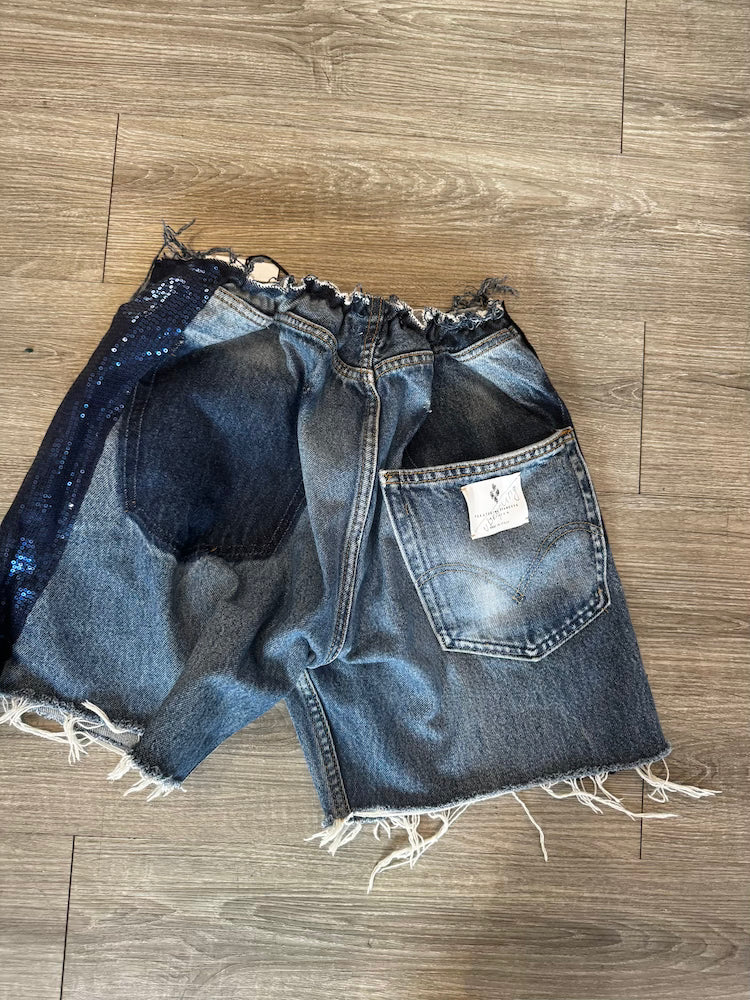 YI Reworked Denim Short Pailettes YI Loft 33