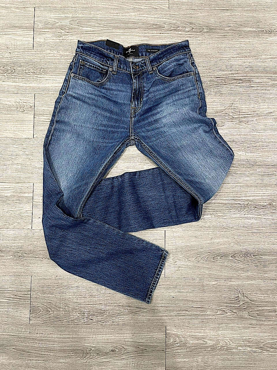 7 For All Mankind Straight Ruamble Mid Blue Loft 33