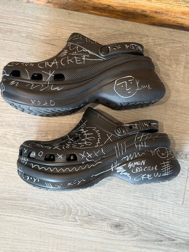 Simon Cracker Crocs Black Platform 39