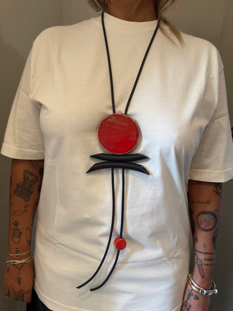 Cautero Necklace Red Circles Cautero Loft 33